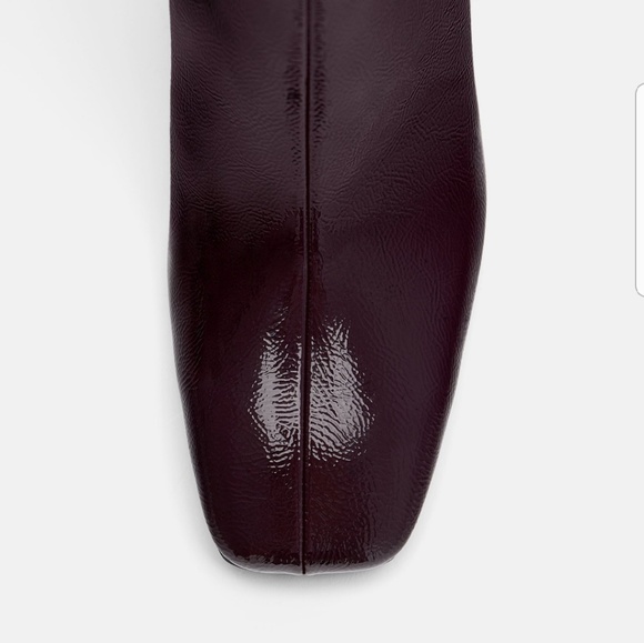 Zara Patent Finish Heeled Ankle Boots - Picture 5 of 5
